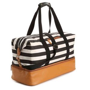 DSW Striped Weekender (Canvas and Faux Leather)